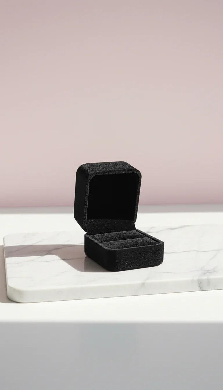 Pack Of 20 Luxury Velvet Hinged Ring Jewellery Gift Box Packaging